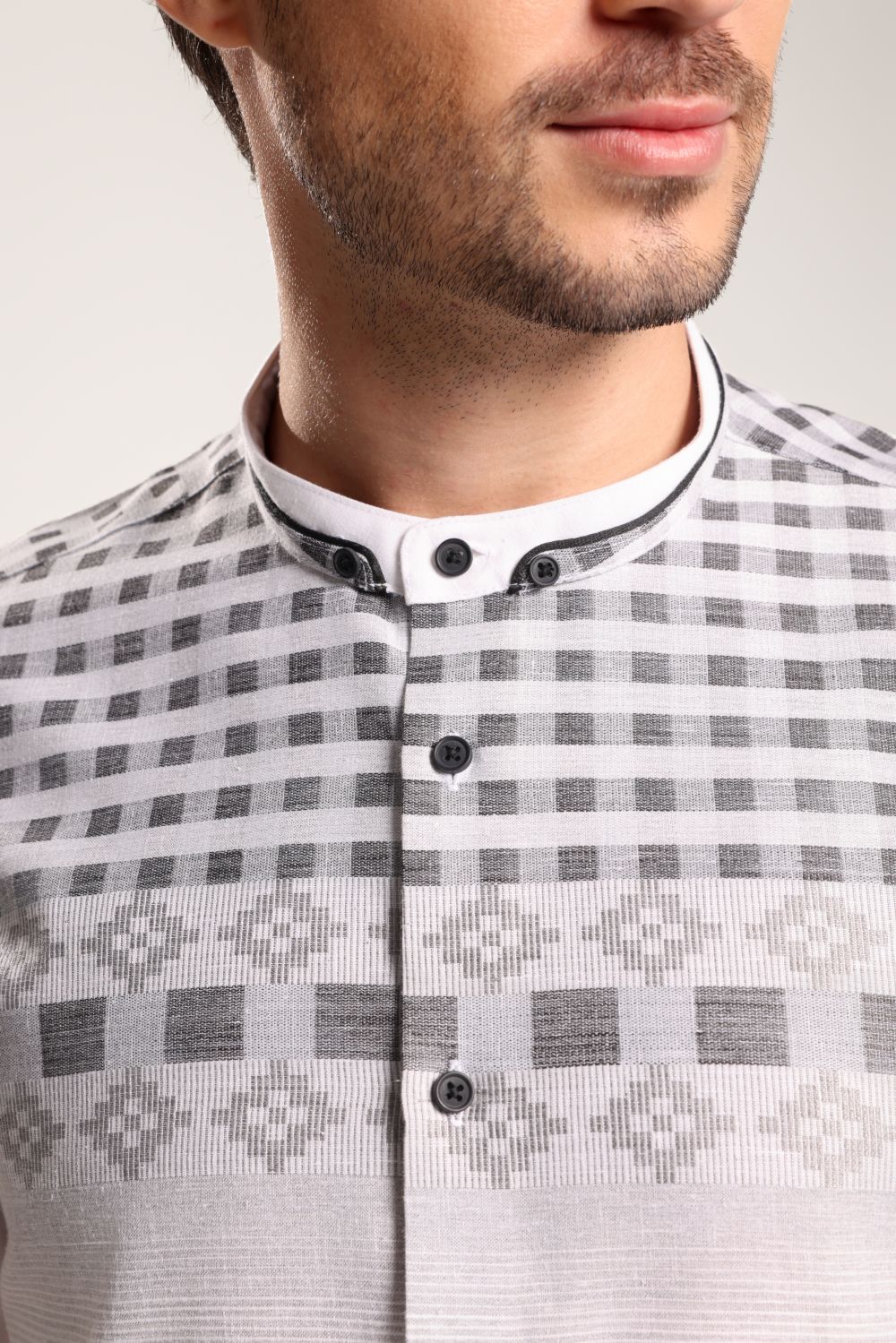 MOC Kemeja Koko Lengan Pendek Pria Azizul - Grey