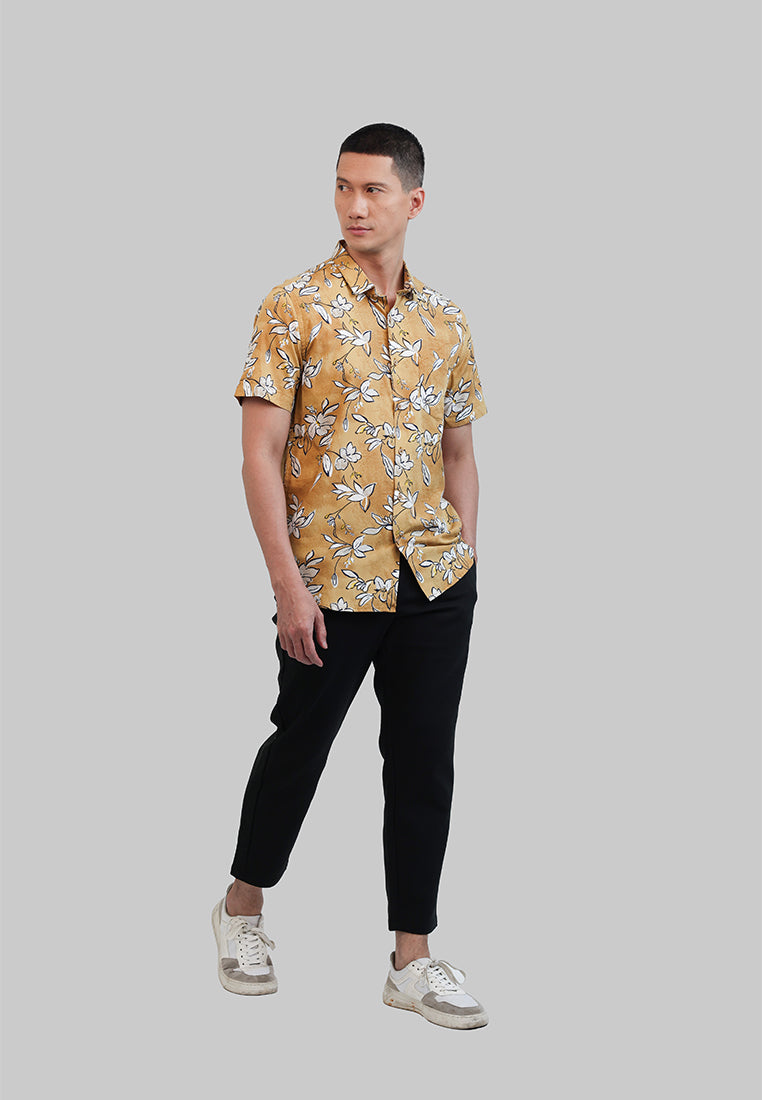 MOC Kemeja Lengan Pendek Pria NICHO - MUSTARD