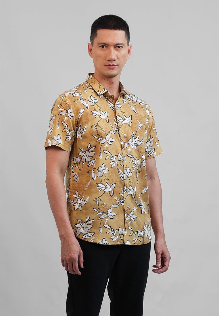 MOC Kemeja Lengan Pendek Pria NICHO - MUSTARD