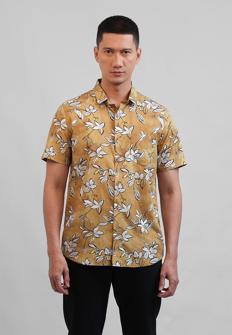 MOC Kemeja Lengan Pendek Pria NICHO - MUSTARD