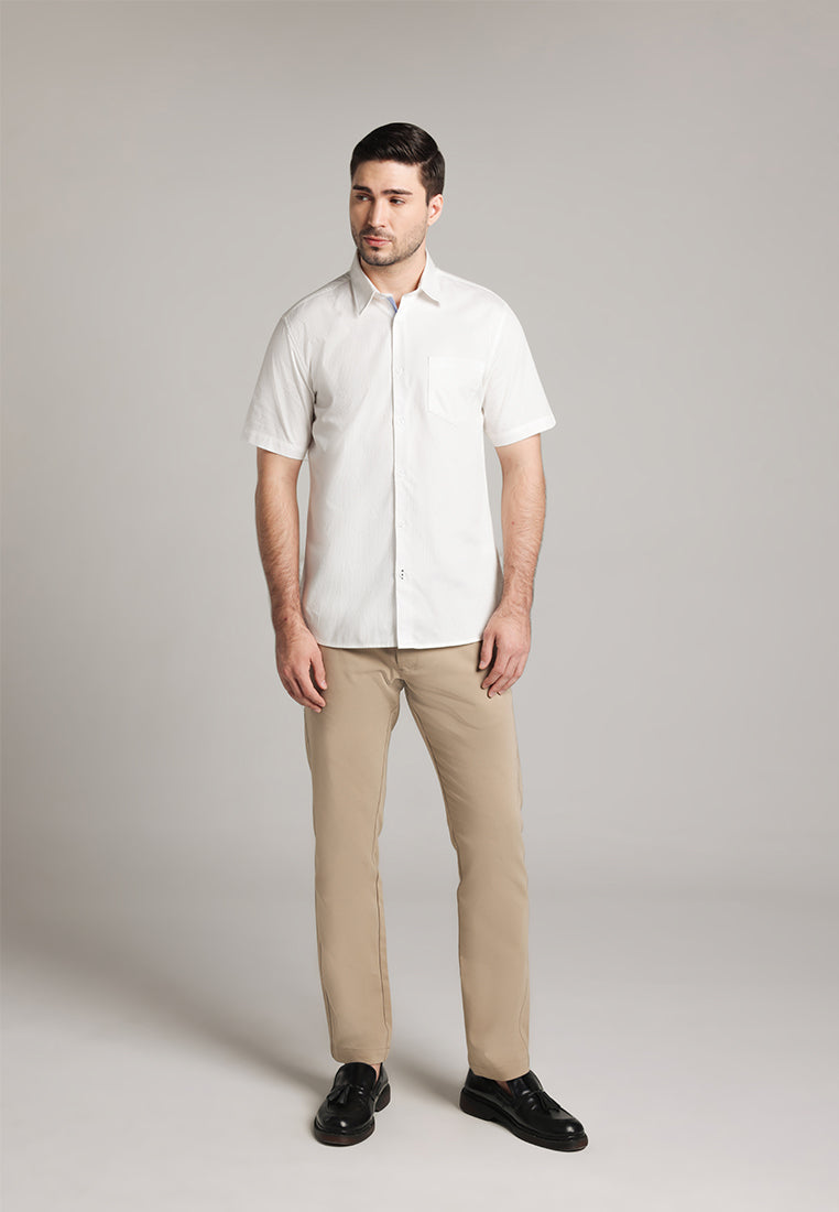 MOC Kemeja Lengan Pendek Pria Barret - White