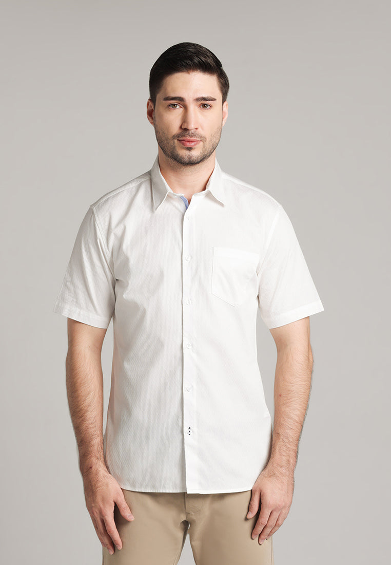 MOC Kemeja Lengan Pendek Pria Barret - White