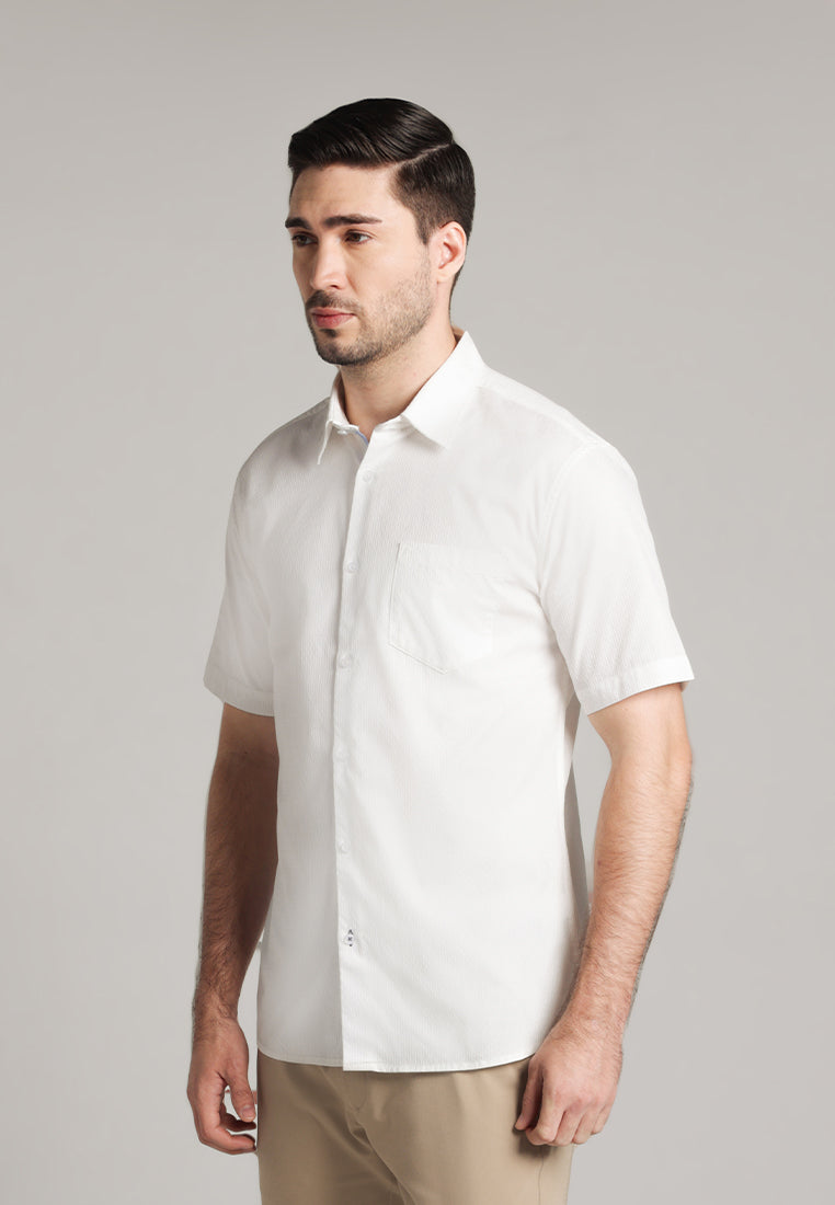 MOC Kemeja Lengan Pendek Pria Barret - White