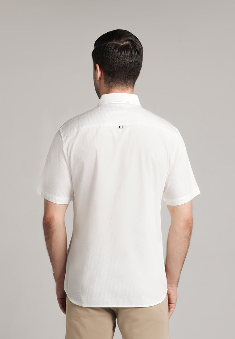 MOC Kemeja Lengan Pendek Pria Barret - White