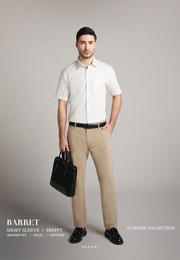 MOC Kemeja Lengan Pendek Pria Barret - White