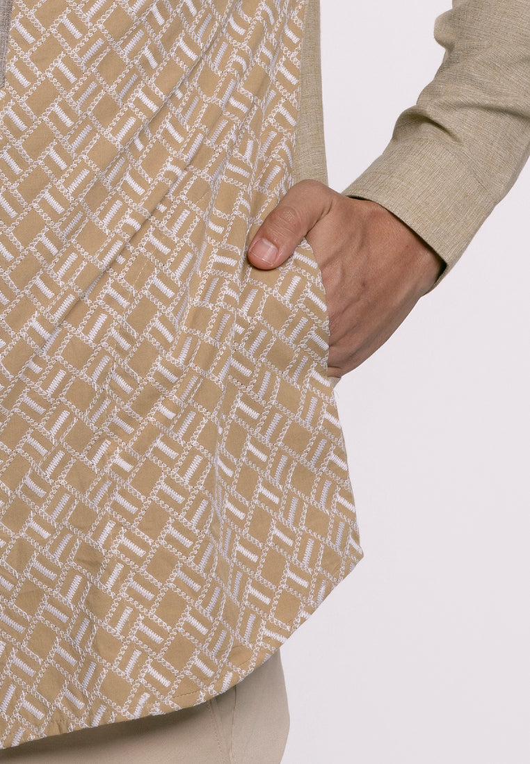 MOC - Kemeja Koko Lengan Panjang Pria Bilal - Khaki