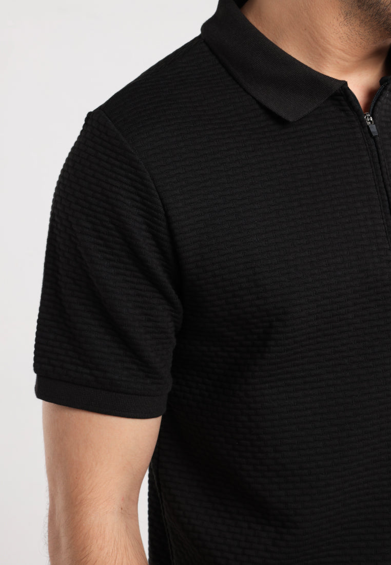 MOC - Kaos Polo Pria Lengan Pendek Caleb - Black