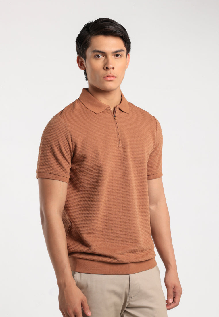 MOC - Kaos Polo Pria Lengan Pendek Caleb - Brown