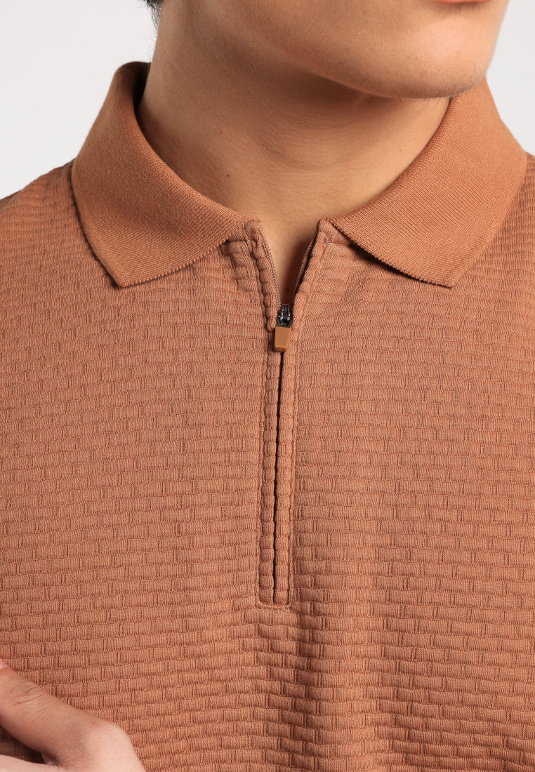 MOC - Kaos Polo Pria Lengan Pendek Caleb - Brown