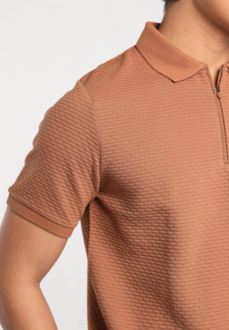 MOC - Kaos Polo Pria Lengan Pendek Caleb - Brown