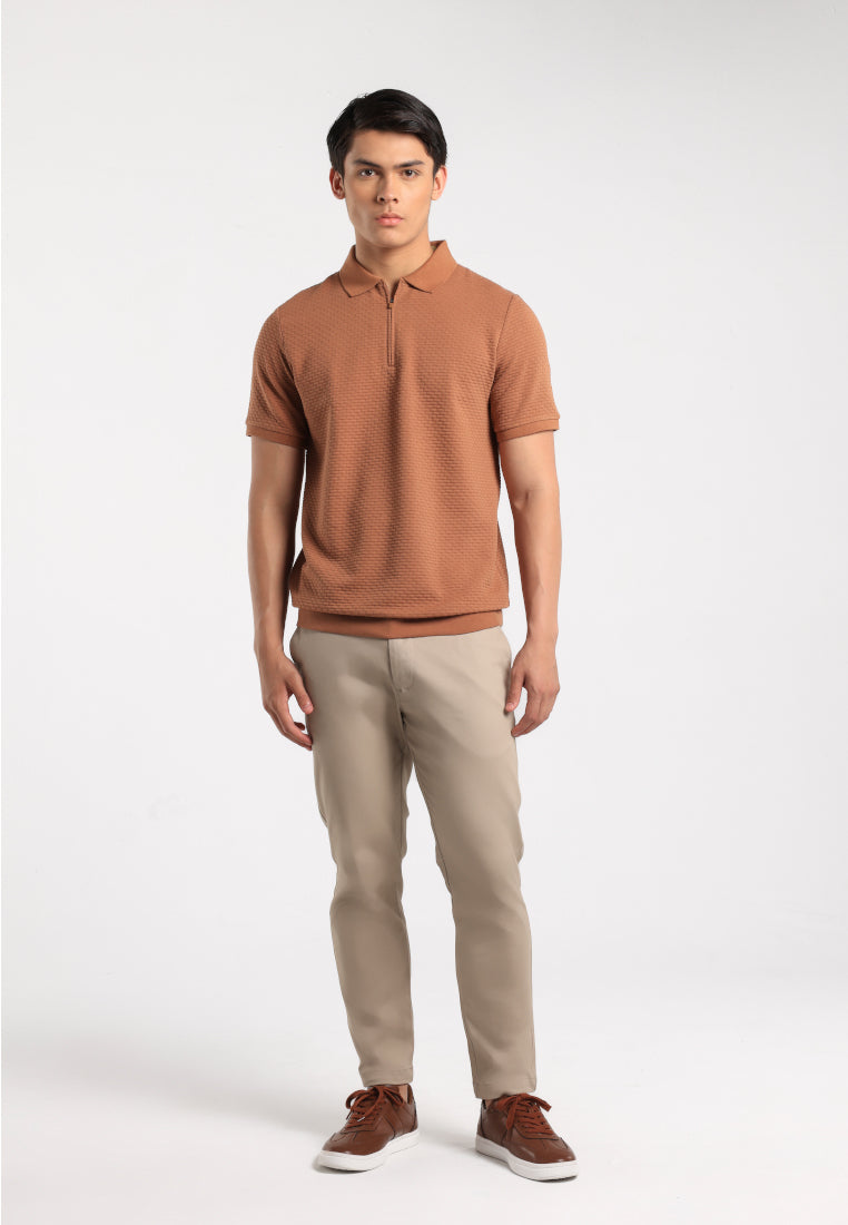 MOC - Kaos Polo Pria Lengan Pendek Caleb - Brown