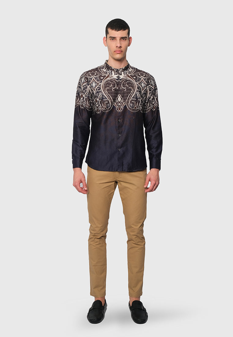 MOC Kemeja Batik Shanghai Lengan Panjang Pria SORLEY-NAVY