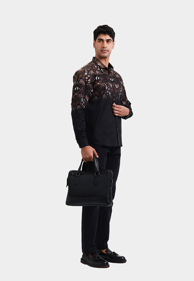 MOC Kemeja Batik Lengan Panjang Pria MARTADIPURA - BLACK
