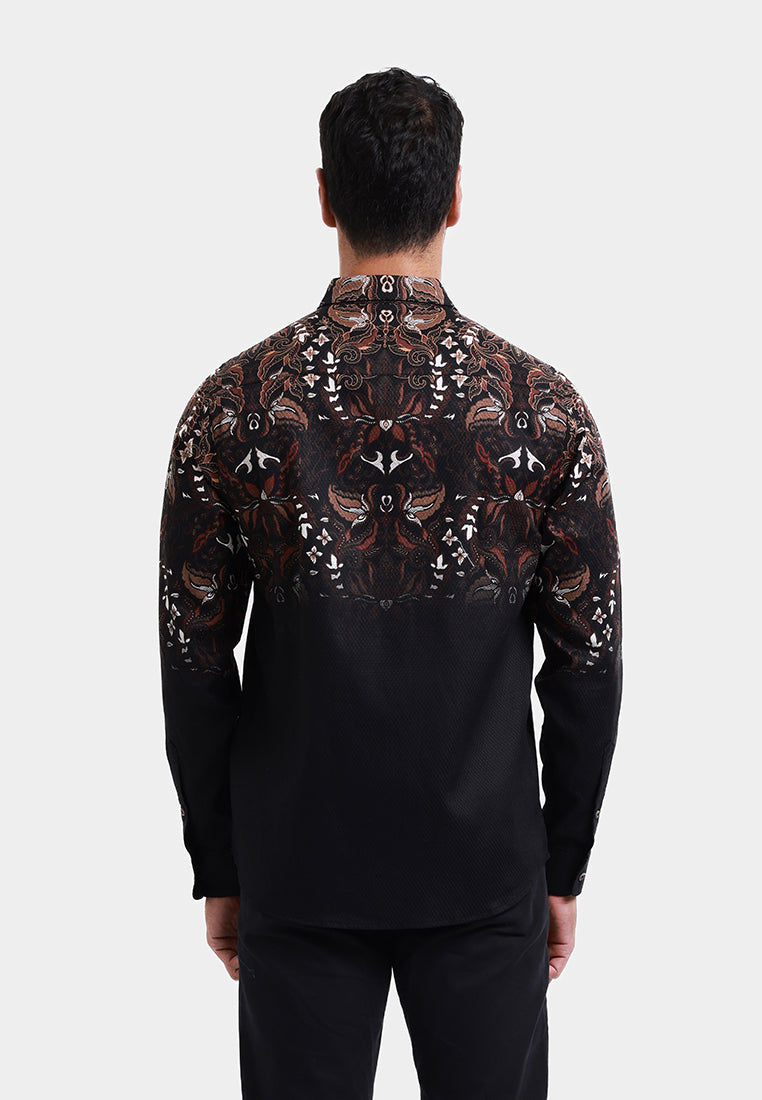 MOC Kemeja Batik Lengan Panjang Pria MARTADIPURA - BLACK