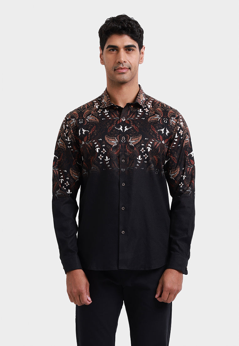 MOC Kemeja Batik Lengan Panjang Pria MARTADIPURA - BLACK
