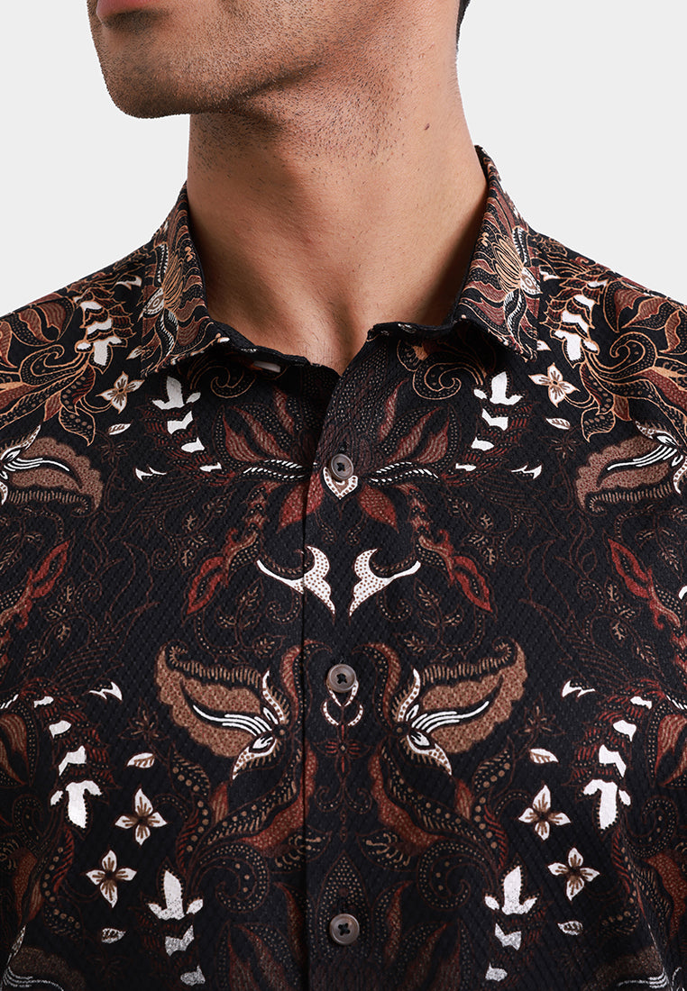 MOC Kemeja Batik Lengan Panjang Pria MARTADIPURA - BLACK