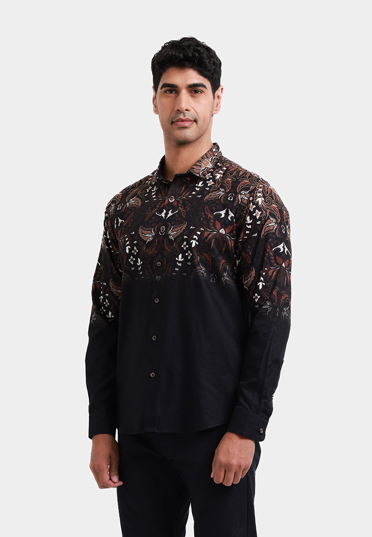 MOC Kemeja Batik Lengan Panjang Pria MARTADIPURA - BLACK