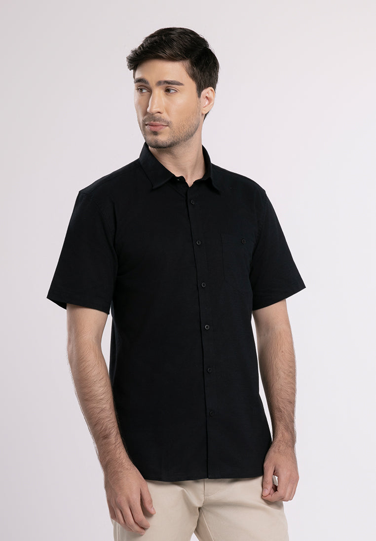 MOC - Kemeja Lengan Pendek Oxyge - Black