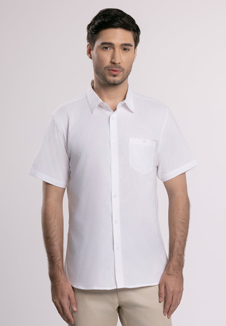 MOC - Kemeja Lengan Pendek Oxyge - White