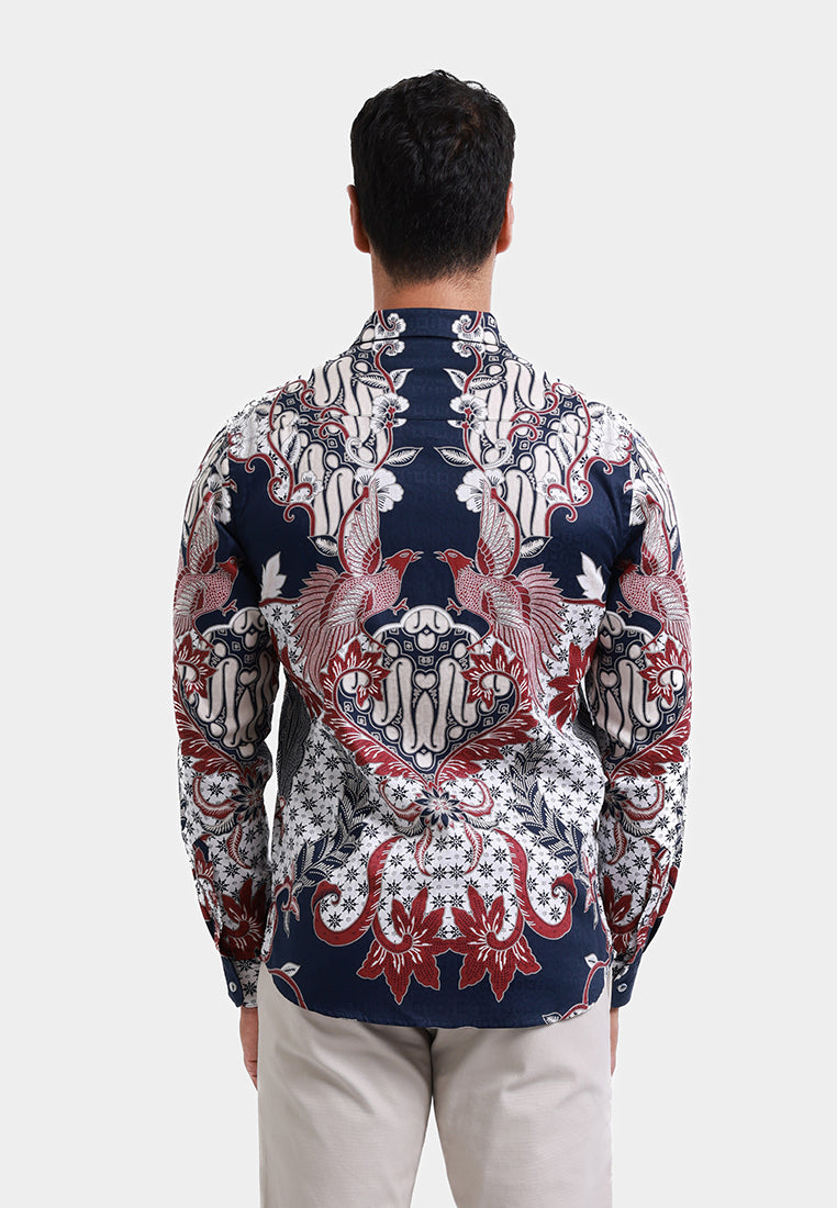 MOC Kemeja Batik Lengan Panjang Pria PANINGGARAN - NAVY
