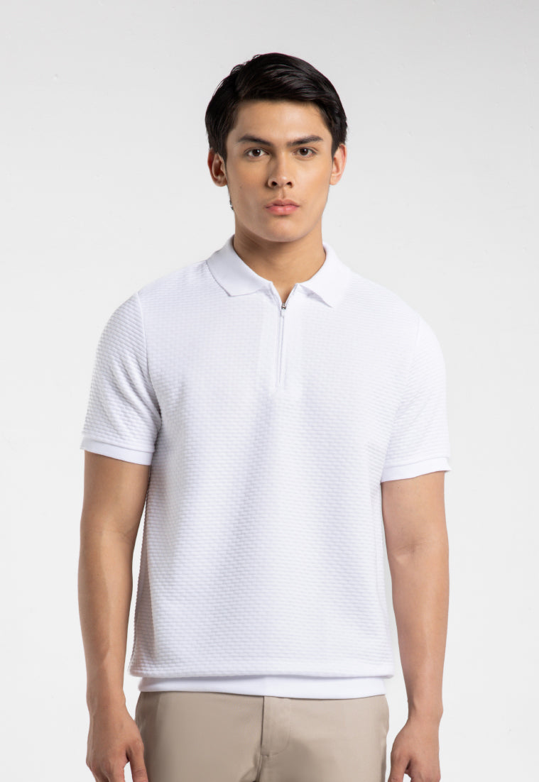 MOC - Kaos Polo Pria Lengan Pendek Caleb - White