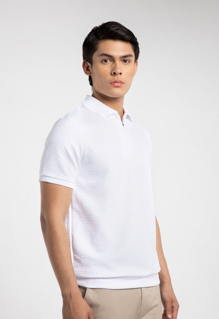 MOC - Kaos Polo Pria Lengan Pendek Caleb - White