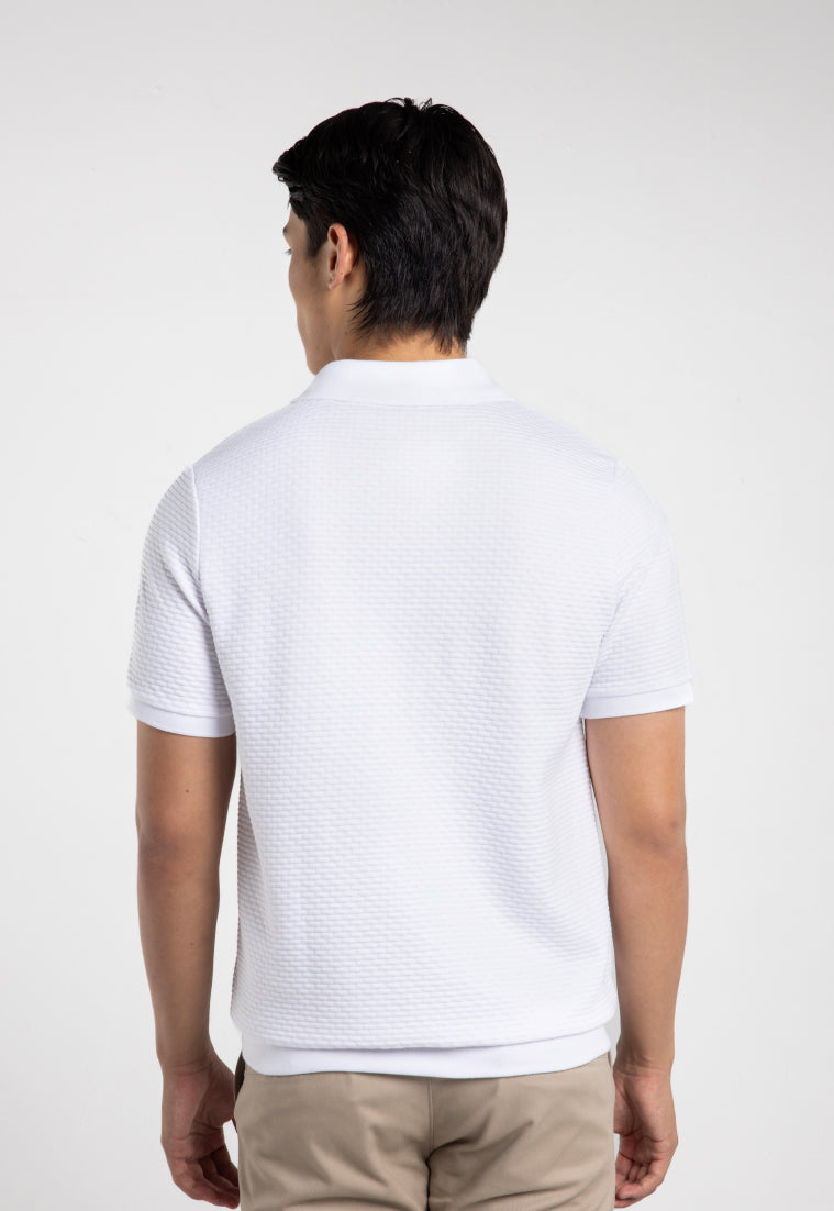 MOC - Kaos Polo Pria Lengan Pendek Caleb - White