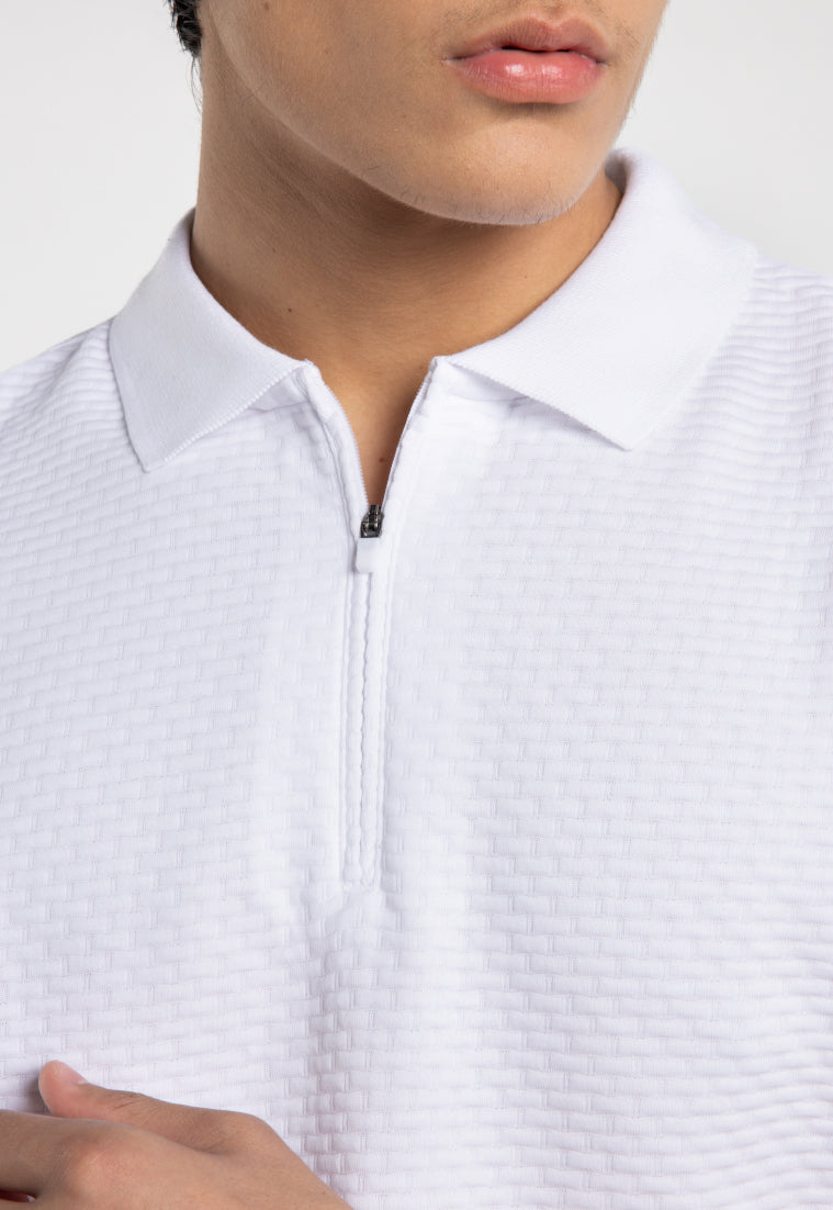 MOC - Kaos Polo Pria Lengan Pendek Caleb - White