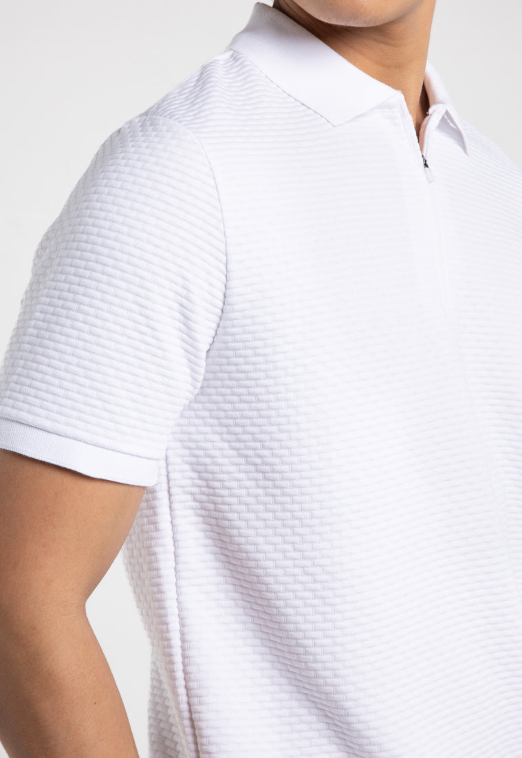 MOC - Kaos Polo Pria Lengan Pendek Caleb - White
