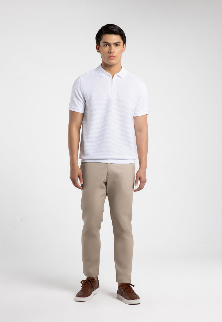 MOC - Kaos Polo Pria Lengan Pendek Caleb - White