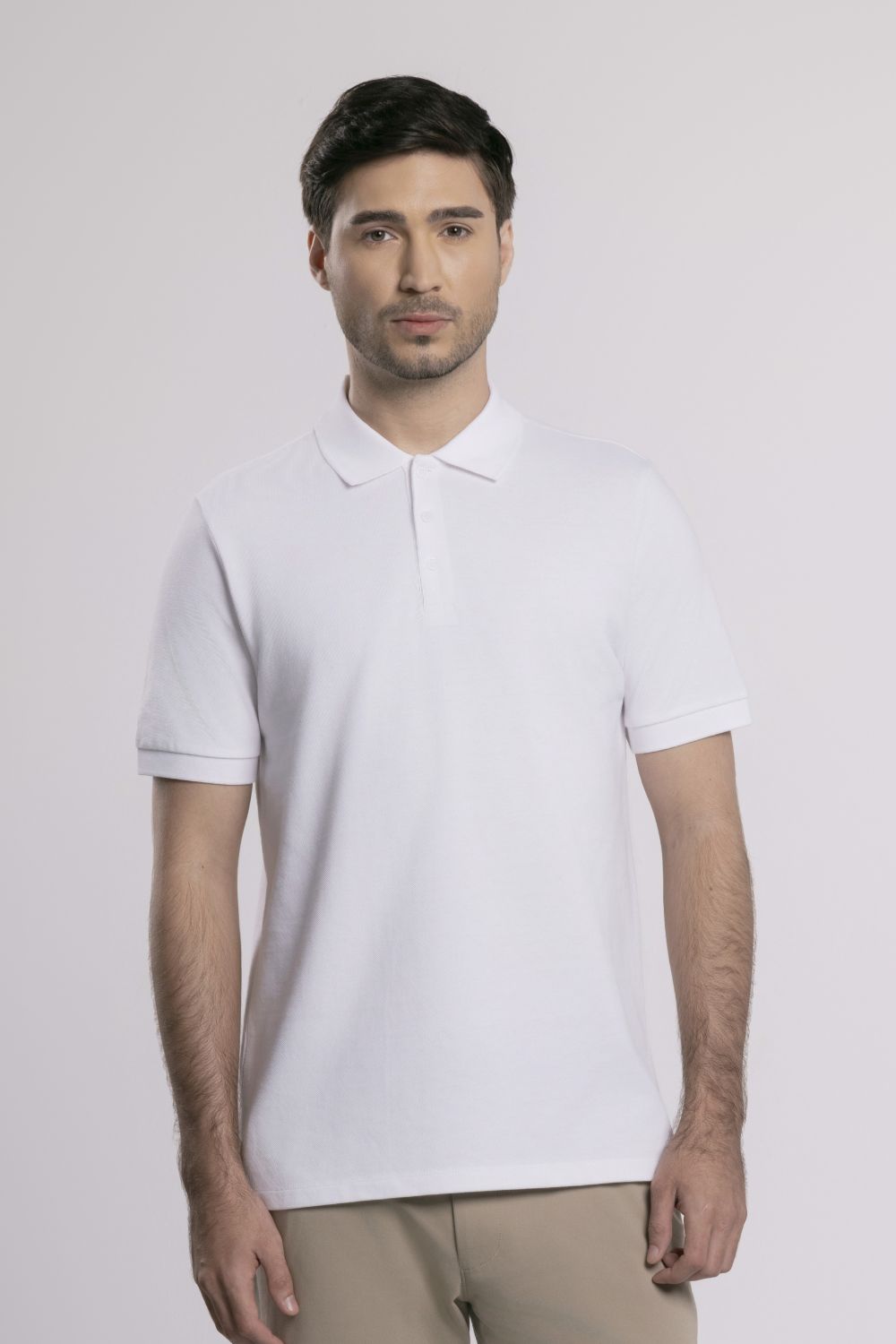 MOC - Kaos Polo Pria Lengan Pendek Dawin - White