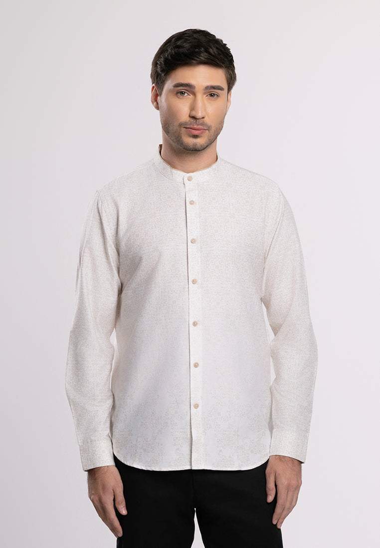 MOC x Habib Jafar Kemeja Shanghai Lengan Panjang Pria Faiz - Beige