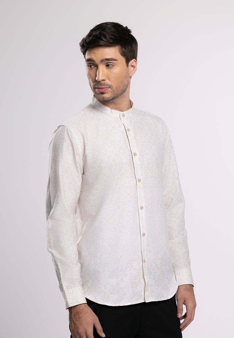 MOC x Habib Jafar Kemeja Shanghai Lengan Panjang Pria Faiz - Beige