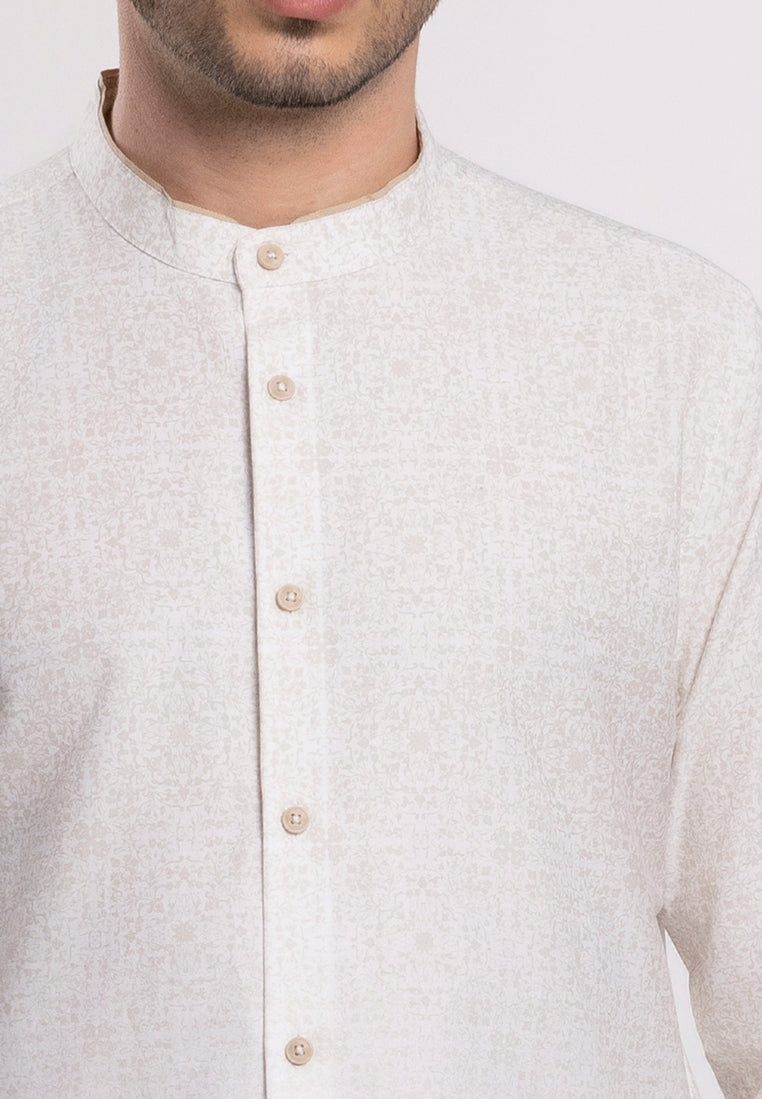 MOC x Habib Jafar Kemeja Shanghai Lengan Panjang Pria Faiz - Beige