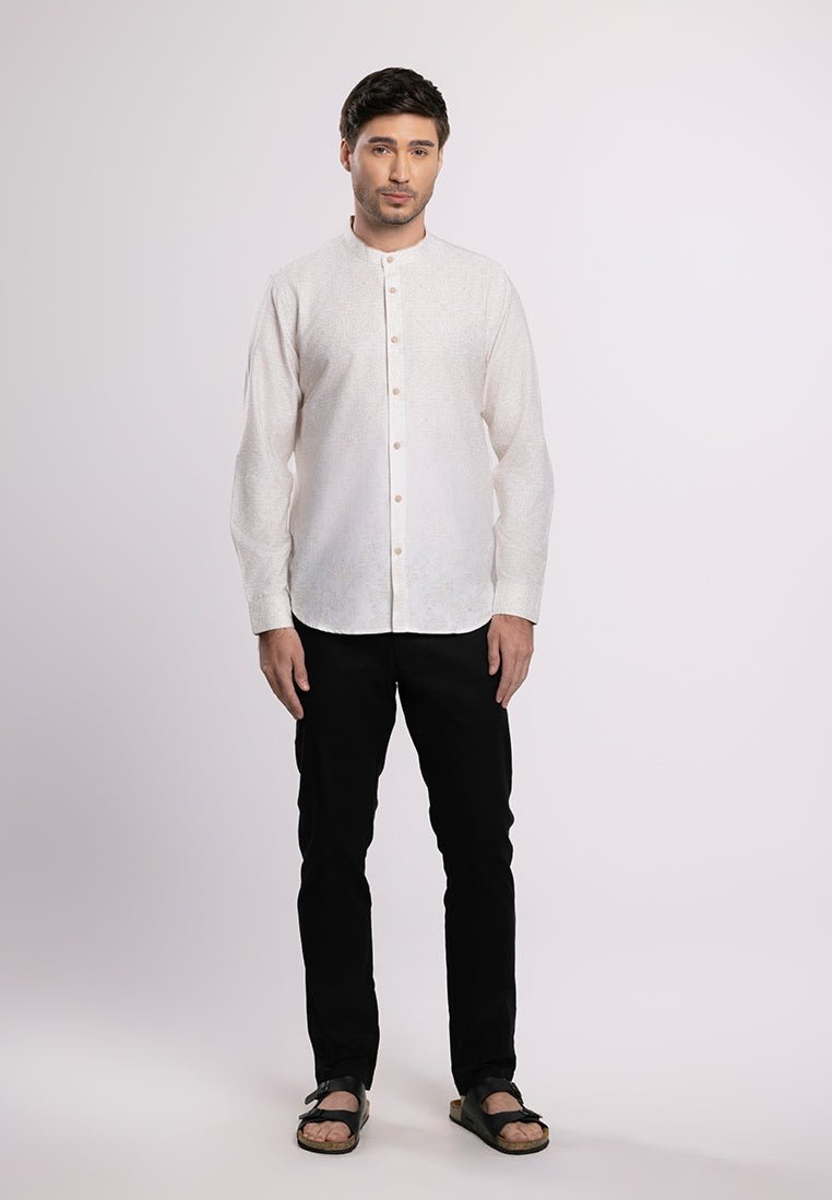 MOC x Habib Jafar Kemeja Shanghai Lengan Panjang Pria Faiz - Beige