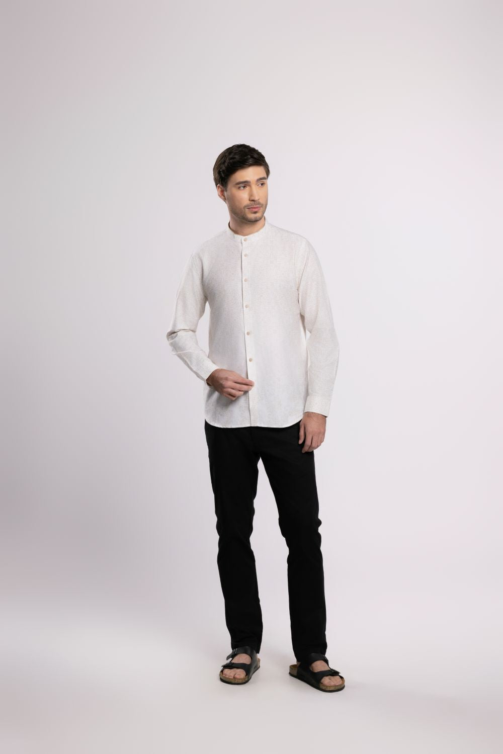 MOC - Kemeja Shanghai Lengan Panjang Pria Faiz - Beige