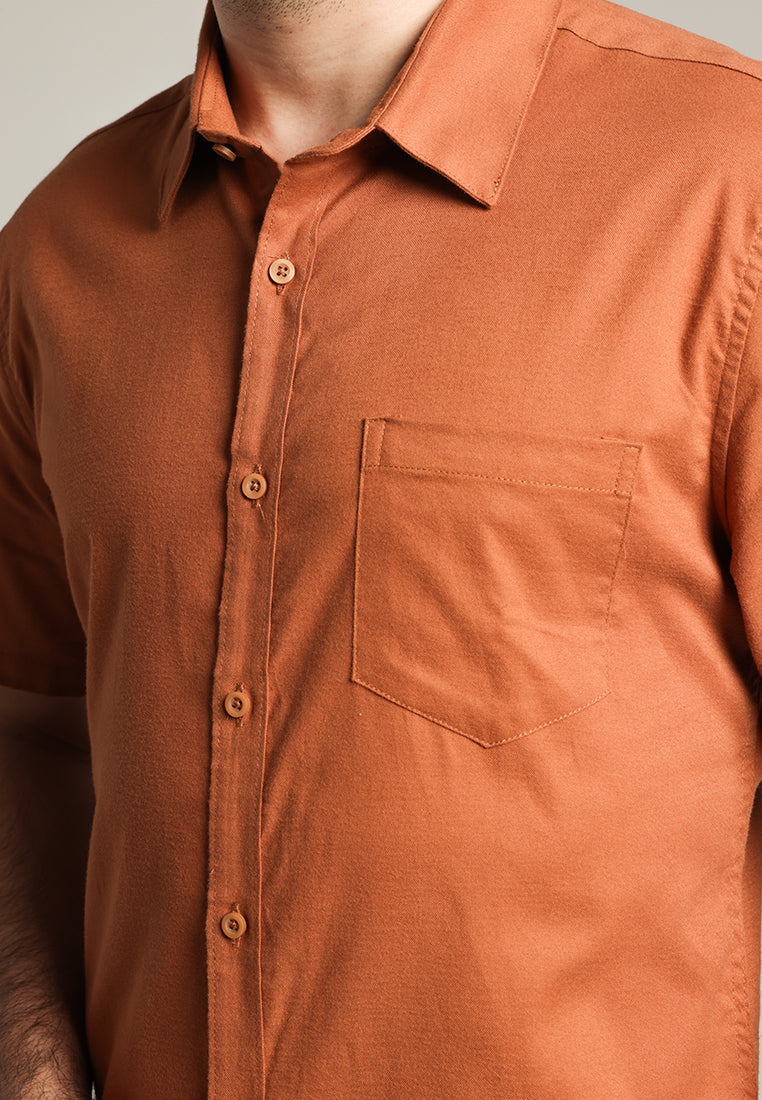 MOC Kemeja Lengan Pendek Pria Flyn - Brown