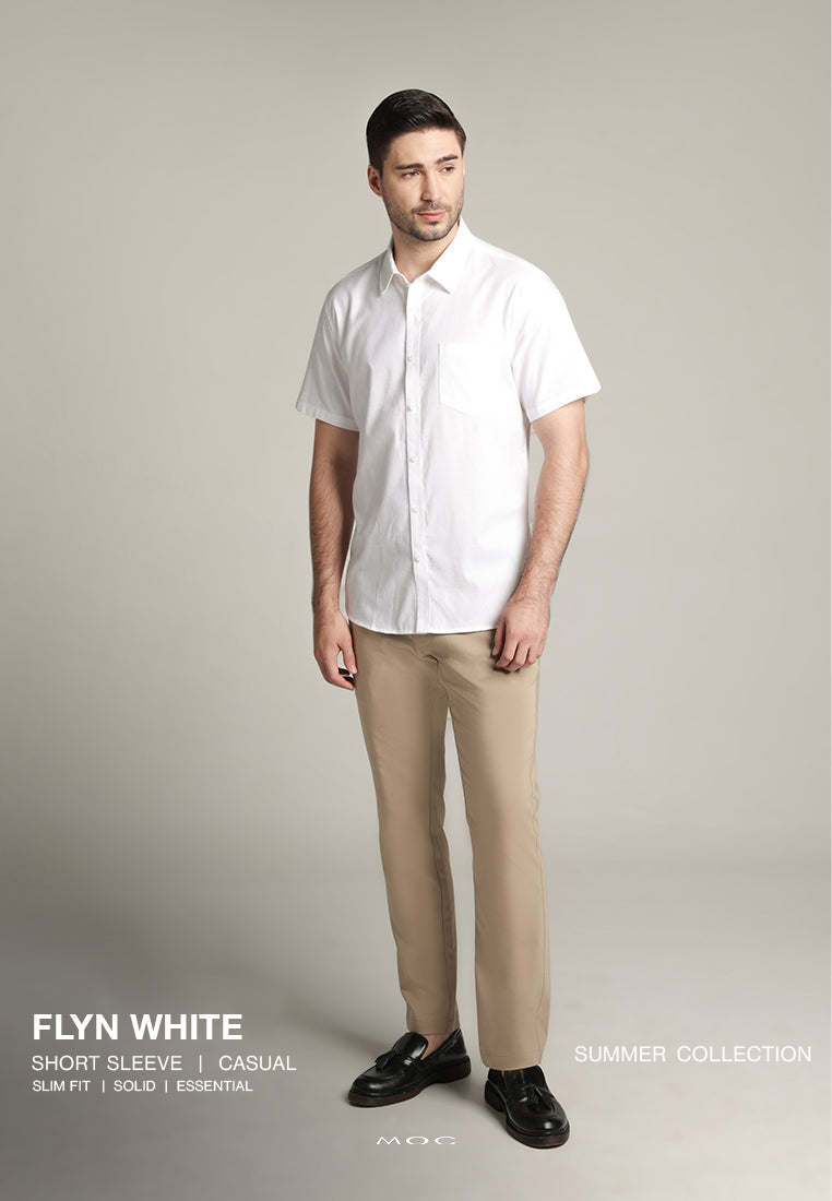 MOC Kemeja Lengan Pendek Pria Flyn - White