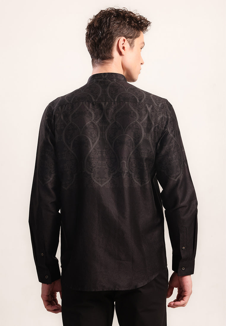 MOC Kemeja Shanghai Lengan Panjang Ghibran - Black