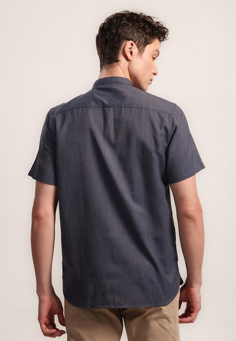 MOC Kemeja Koko Lengan Pendek Pria Gulzar - Navy