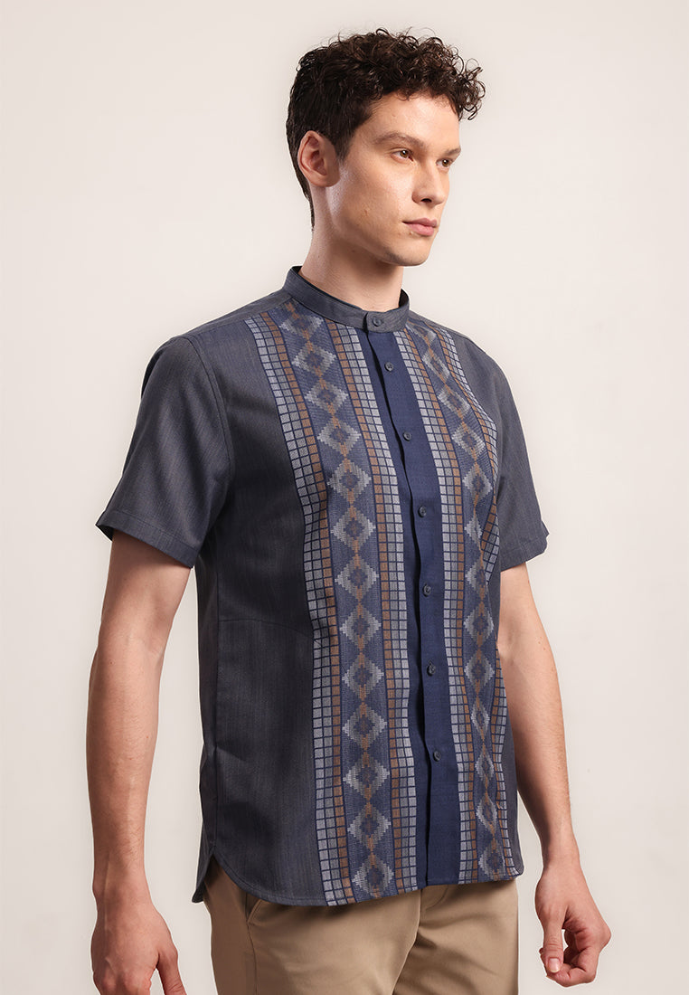 MOC Kemeja Koko Lengan Pendek Pria Gulzar - Navy