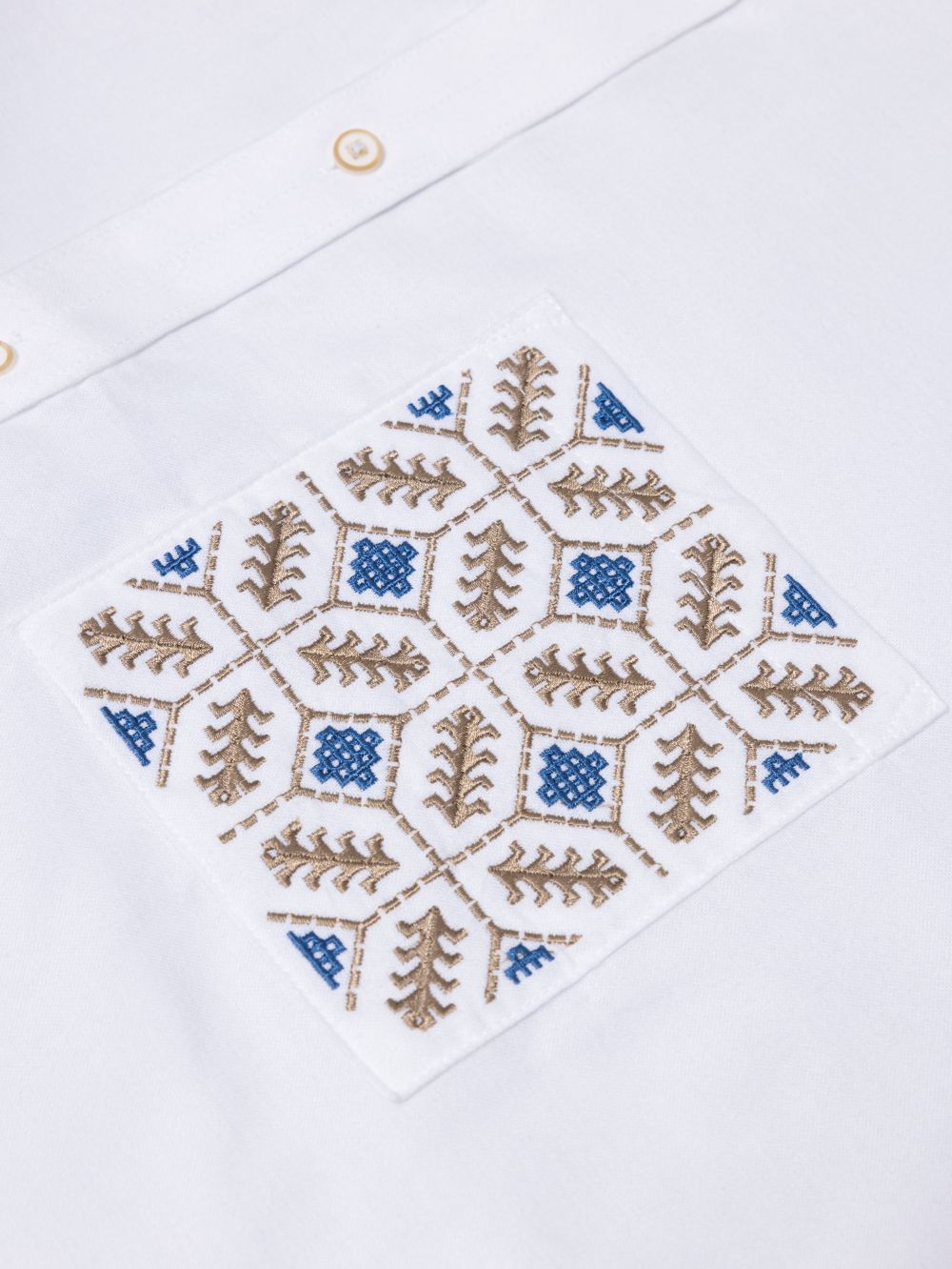 MOC - Kemeja Shanghai Lengan Pendek Pria Habibi - White