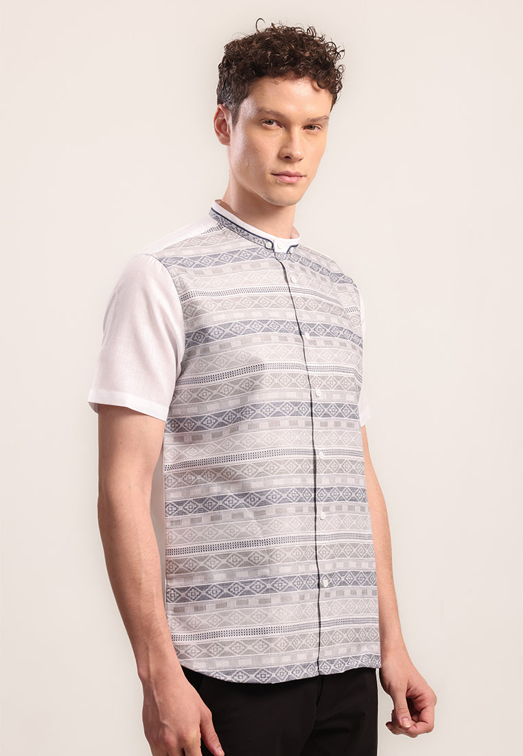 MOC Kemeja Koko Lengan Pendek Pria Hadab - Grey