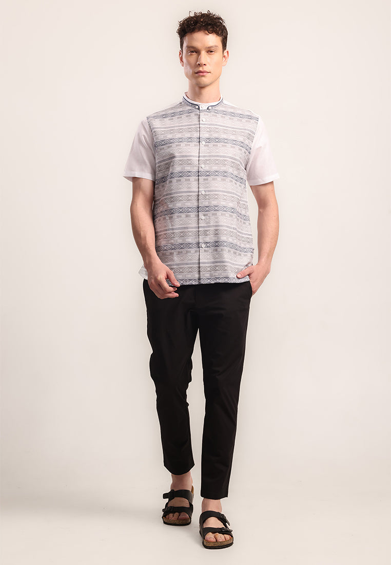 MOC Kemeja Koko Lengan Pendek Pria Hadab - Grey