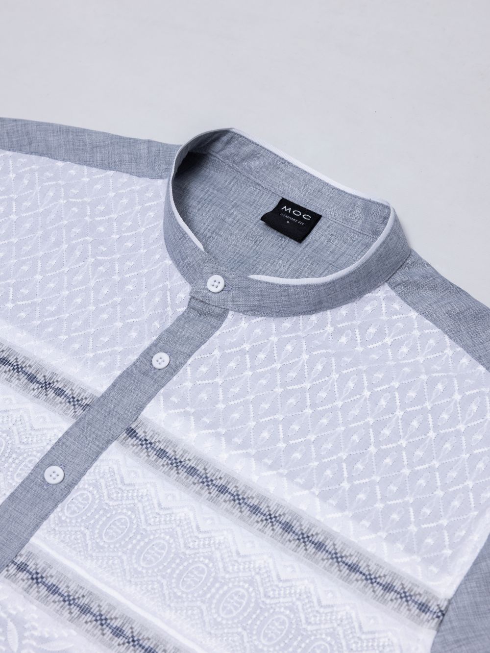 MOC Kemeja Koko Lengan Pendek Pria Hadid - Grey