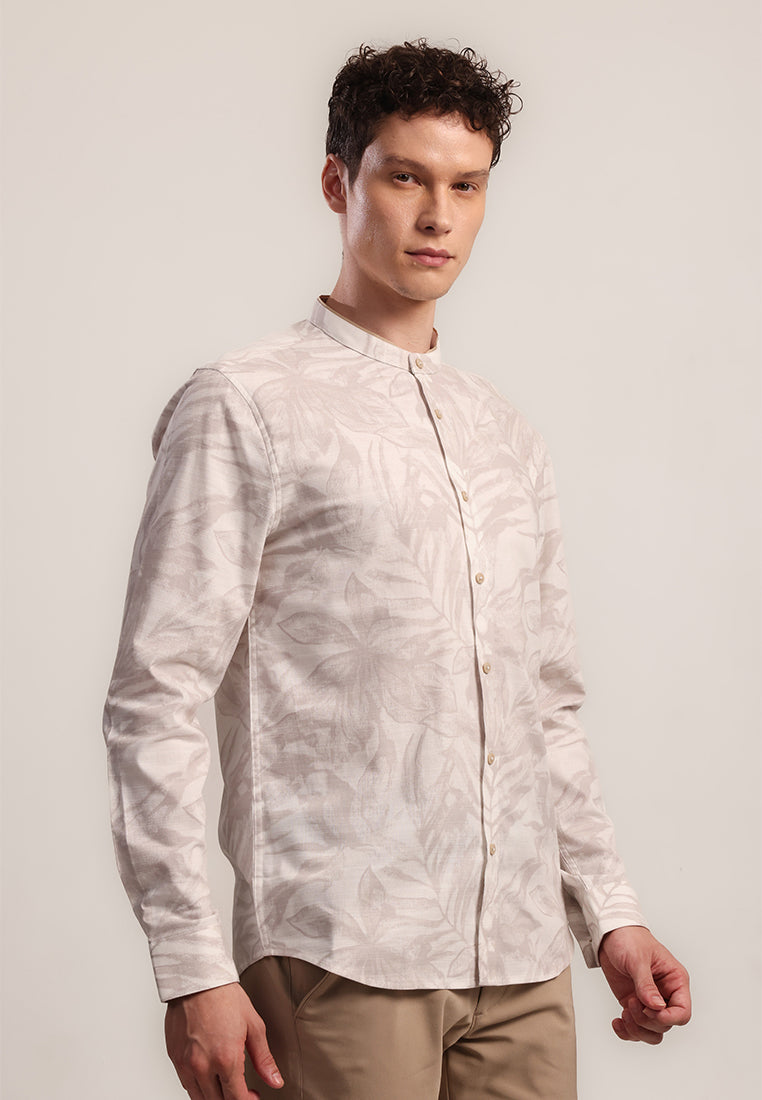 MOC Kemeja Shanghai Lengan Panjang Pria Haikal - White