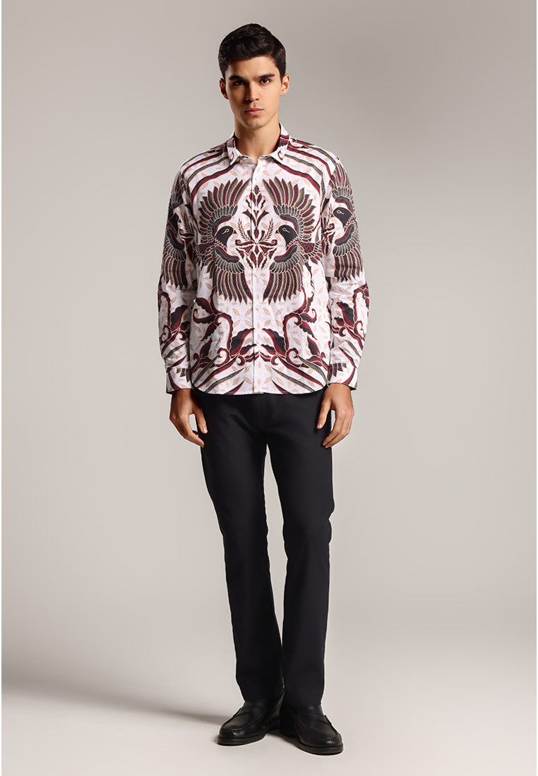 MOC - Kemeja Batik Pria Lengan Panjang Harkamanta 1 - White