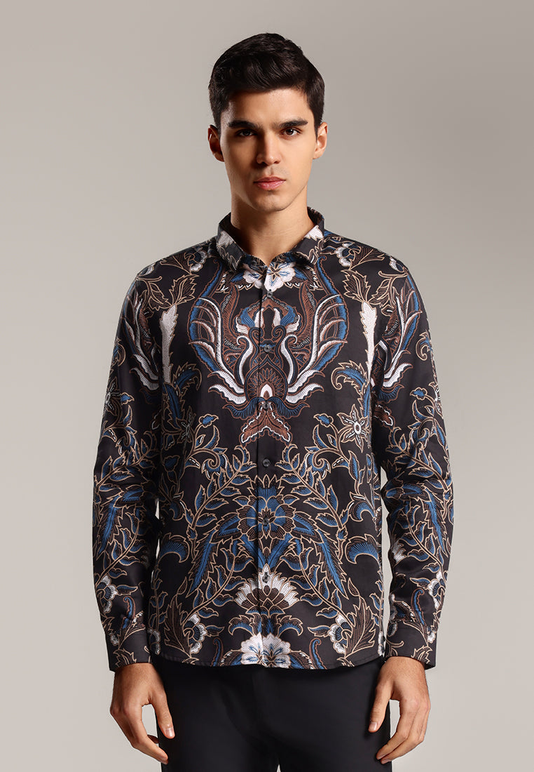 MOC - Kemeja Batik Pria Lengan Panjang Harkamanta 3 - Black