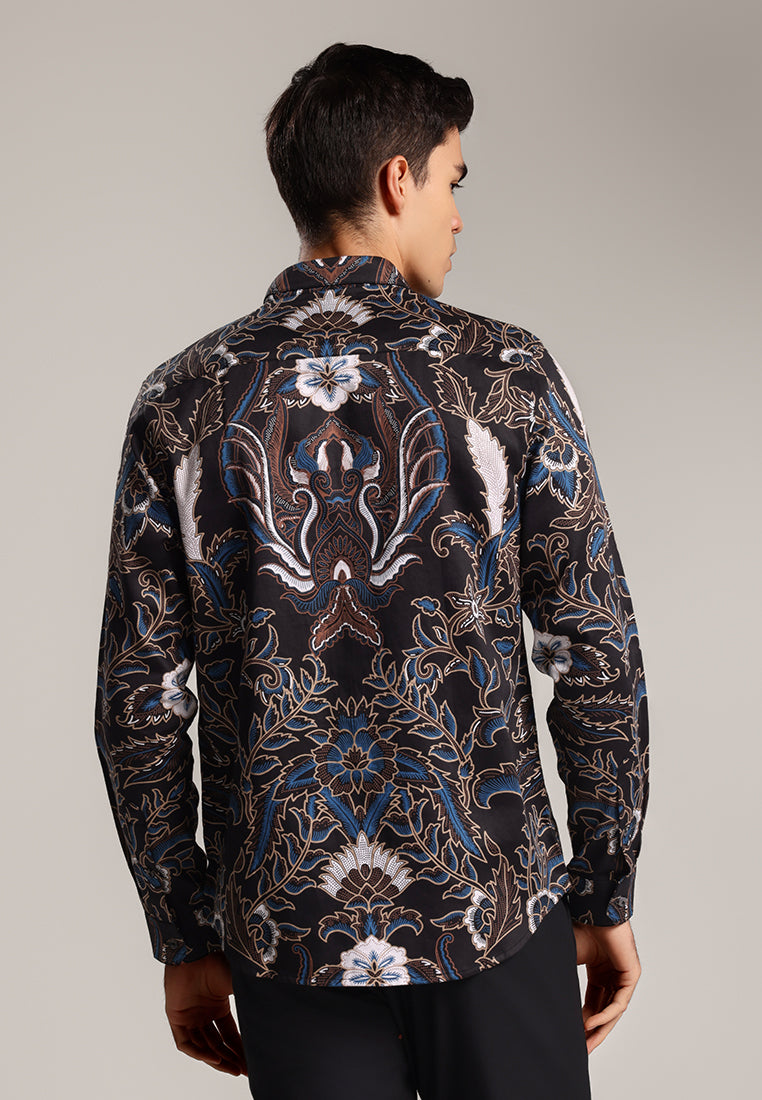 MOC - Kemeja Batik Pria Lengan Panjang Harkamanta 3 - Black