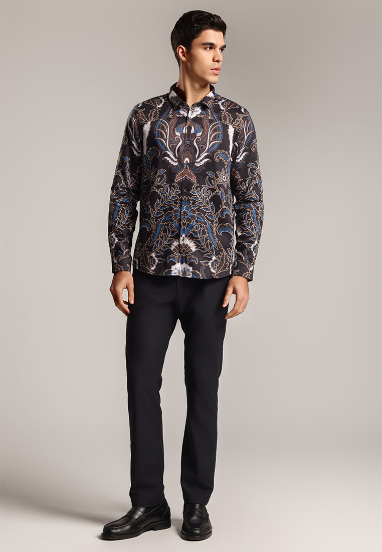 MOC - Kemeja Batik Pria Lengan Panjang Harkamanta 3 - Black